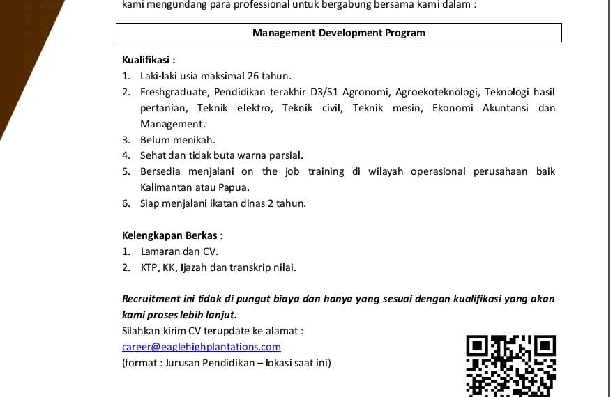 Info Loker Eagle High Juni 2022