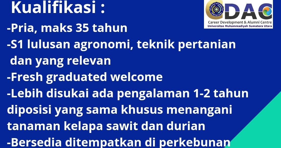 Info Loker sebagai Agronomist