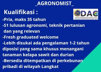 Info Loker sebagai Agronomist