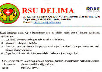 Peluang Kerja Staf IT – RSU Delima