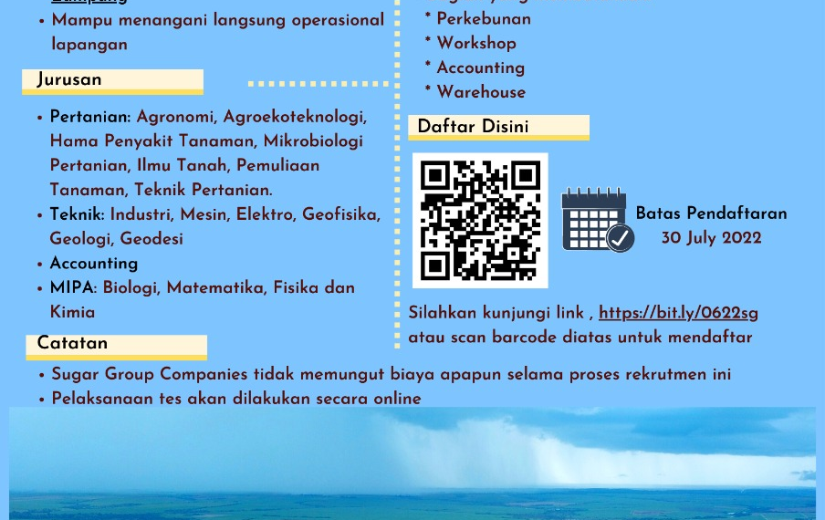 Peluang Kerja di Sugar Company – Juli 2022