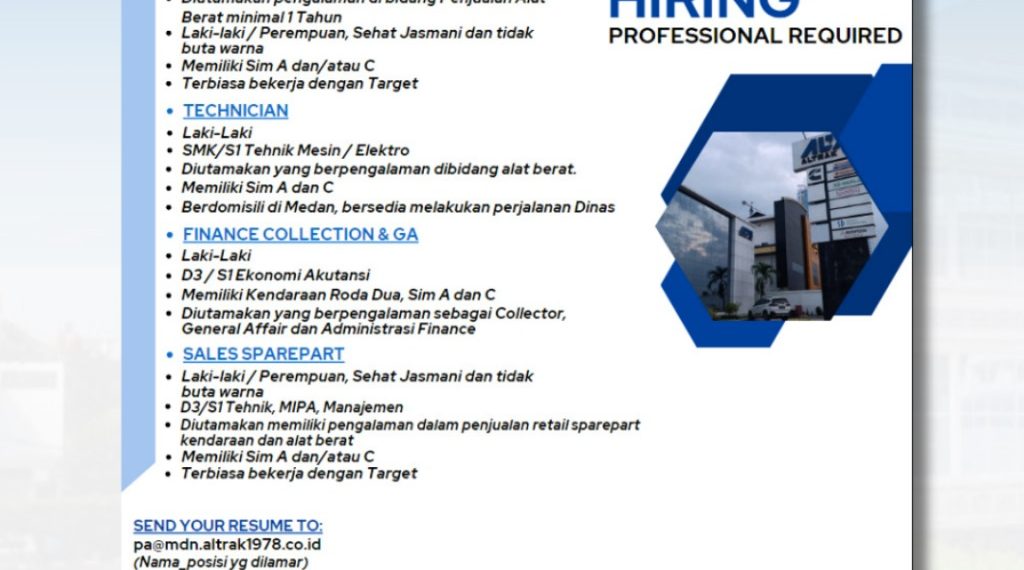Loker di Altrak78 – Februari 2025