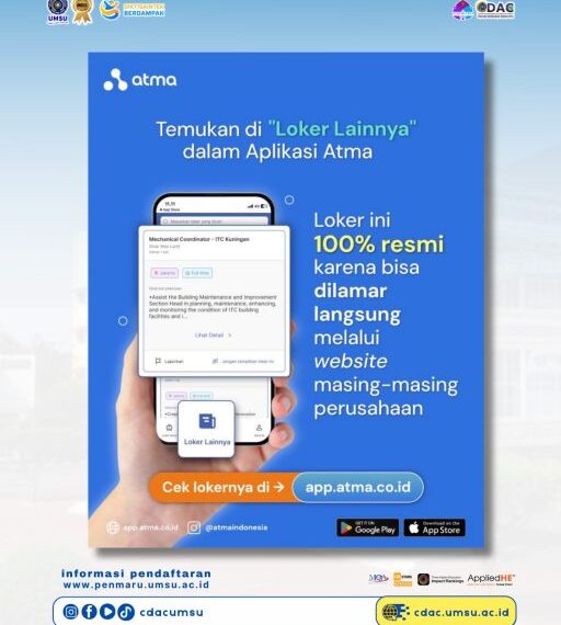 Info Kerja di Aplikasi Atma – Juli 2025