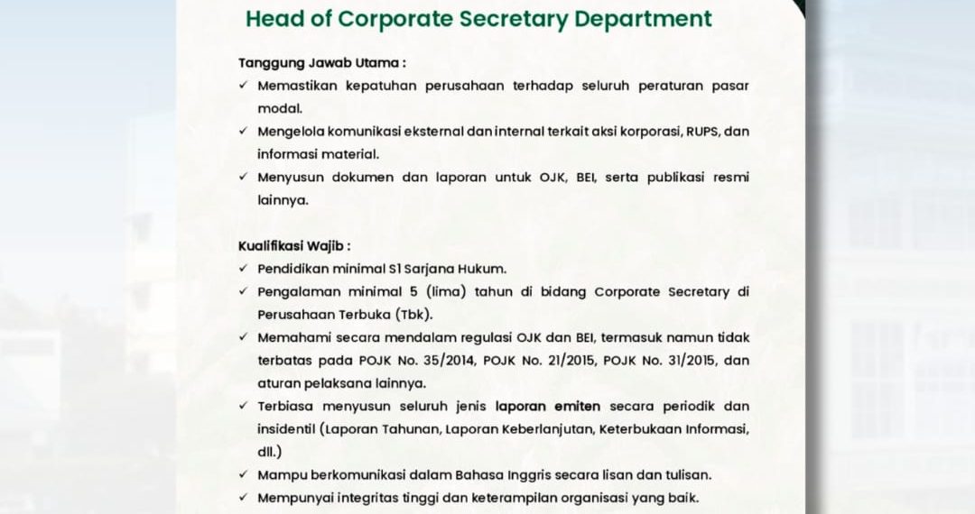 Loker Teladan Prima Agro – Agustus 2025
