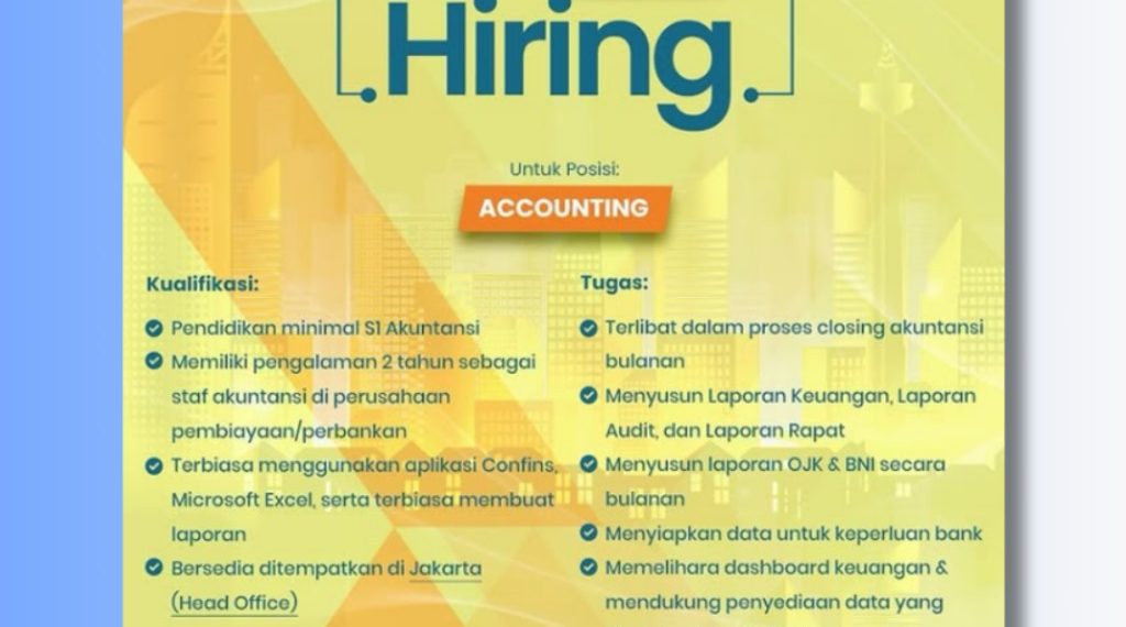 Loker BNI Finance – Sept 2025