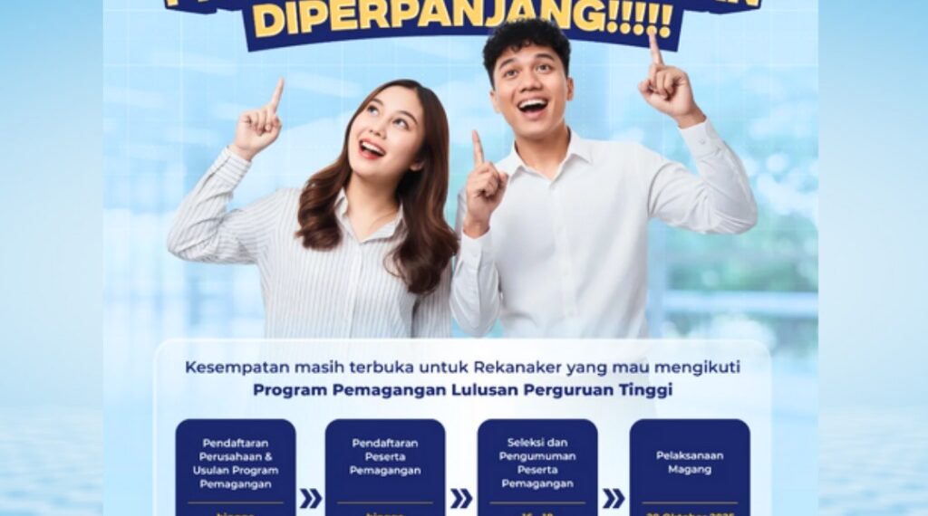 Program Magang KEMNAKER 2025 diperpanjang !